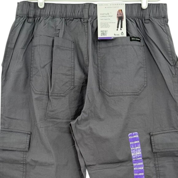Social Standard By Sanctuary Women's Portside Grey Cargo Crop Pants Size XXL NWT - Picture 4 of 12